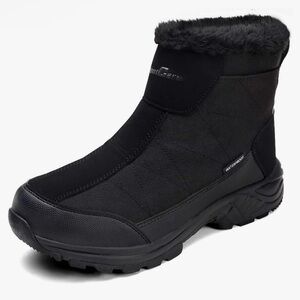 SILENTCARE Men's Warm Snow Boots, Fur Lined Waterproof Winter Shoes, Anti-Slip